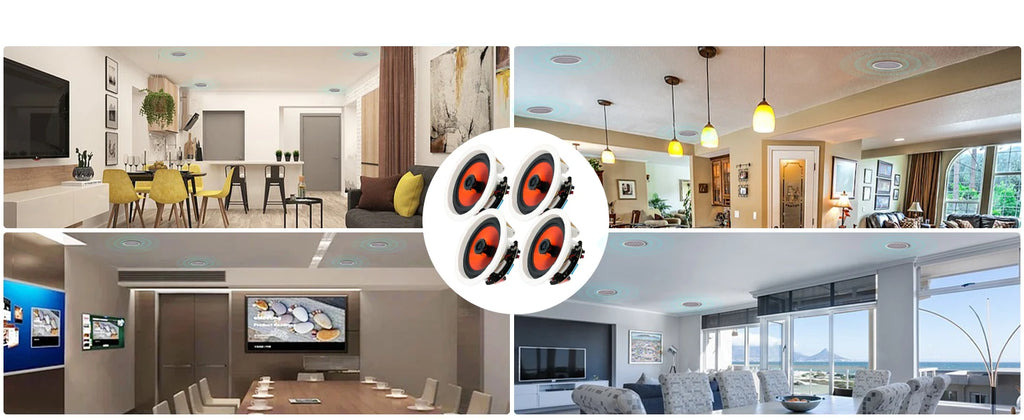 STUDIOFINIX 6.5 in 600W Flush Mount Ceiling Speakers For Home Theater, Living Rm Office, Kitchen, Study, Basement & Patio