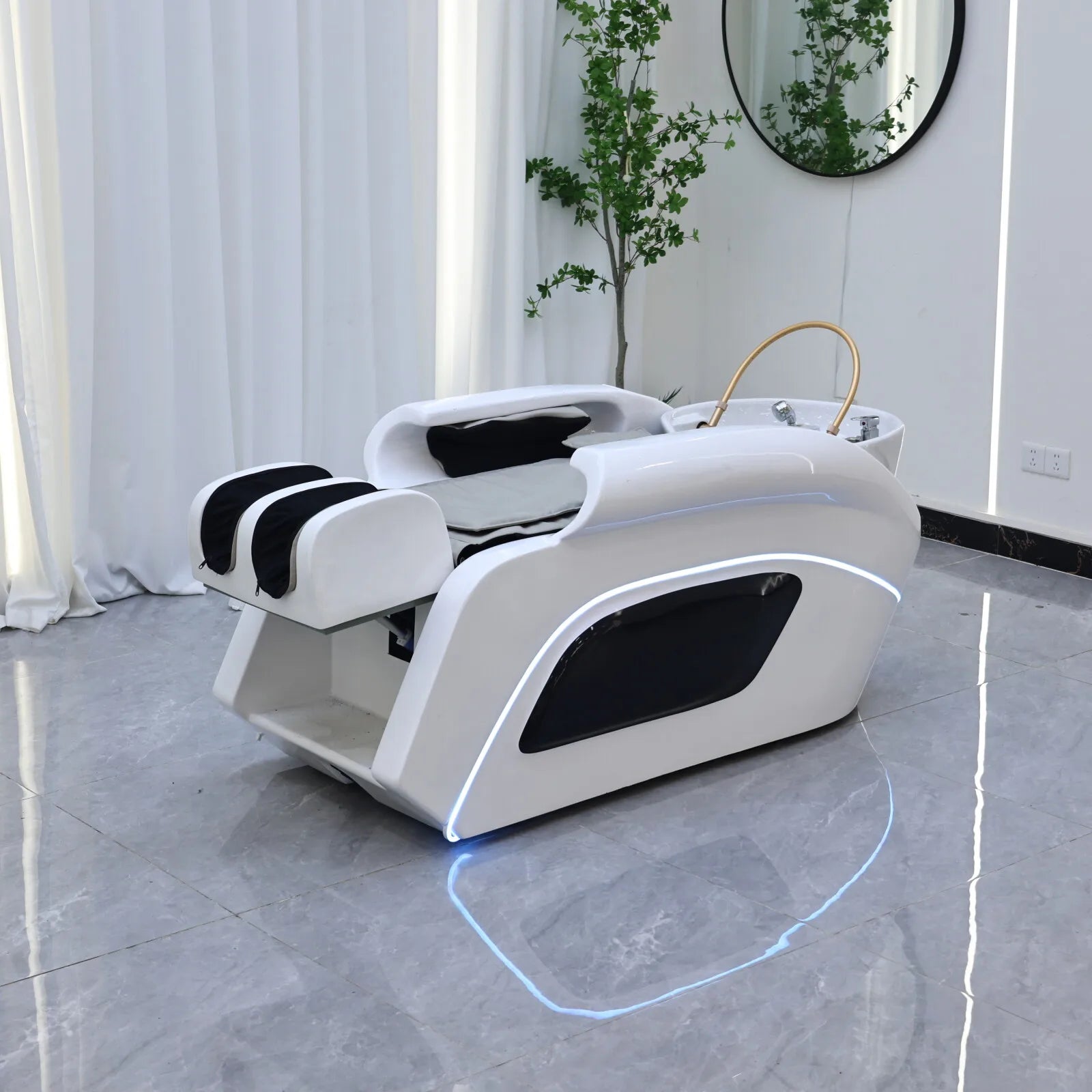 Massage Shampoo Bed for Salons – Ergonomic Hair Wash Station with Heat Massage Chairs Tidesmit