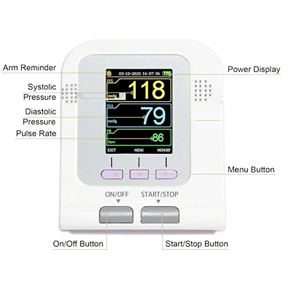 CONTEC08A Digital Blood Pressure Monitor Pediatric NIBP Software Sphygmomanometer Choosable Neonate Cuff OR SpO2 Probe