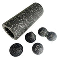 Vibrating Foam Roller Set: 5-in-1 Deep Tissue Muscle Recovery Kit Back Massage Instrument Natural Black Tidesmit