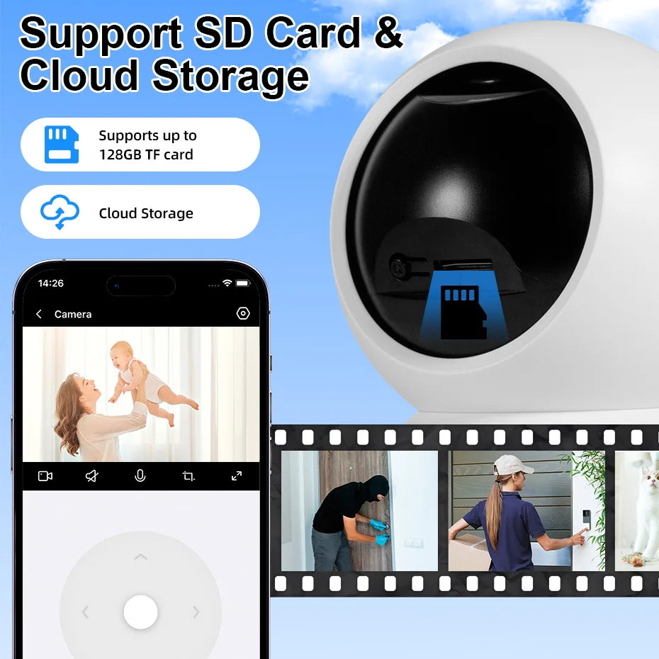 Fuers 5MP WiFi Camera Works With Tuya Smart Home Indoor Wireless IP Surveillance Camera AI Detect Security Baby Monitor