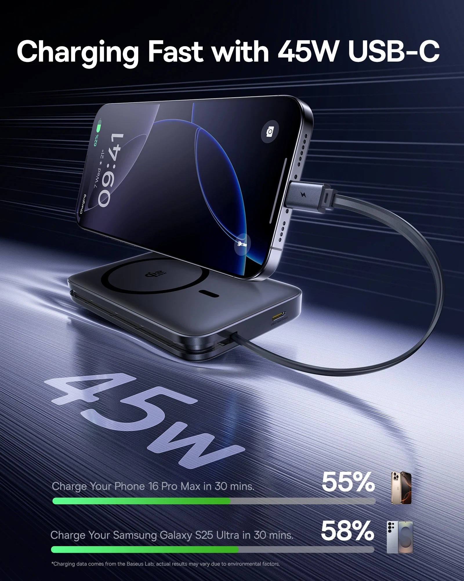 Magnetic Wireless Fast Charging Power Bank 10000mAh - 45W PD Delivery Tidesmit