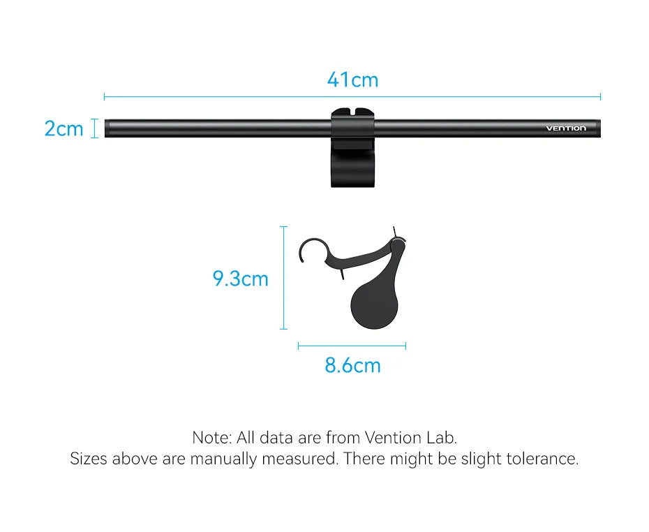 Vention LED Monitor Light Bar PC Laptop Screen Light Bar Hanging Eye Protection Asymmetric Light Source USB 3 Colour Read Lamp