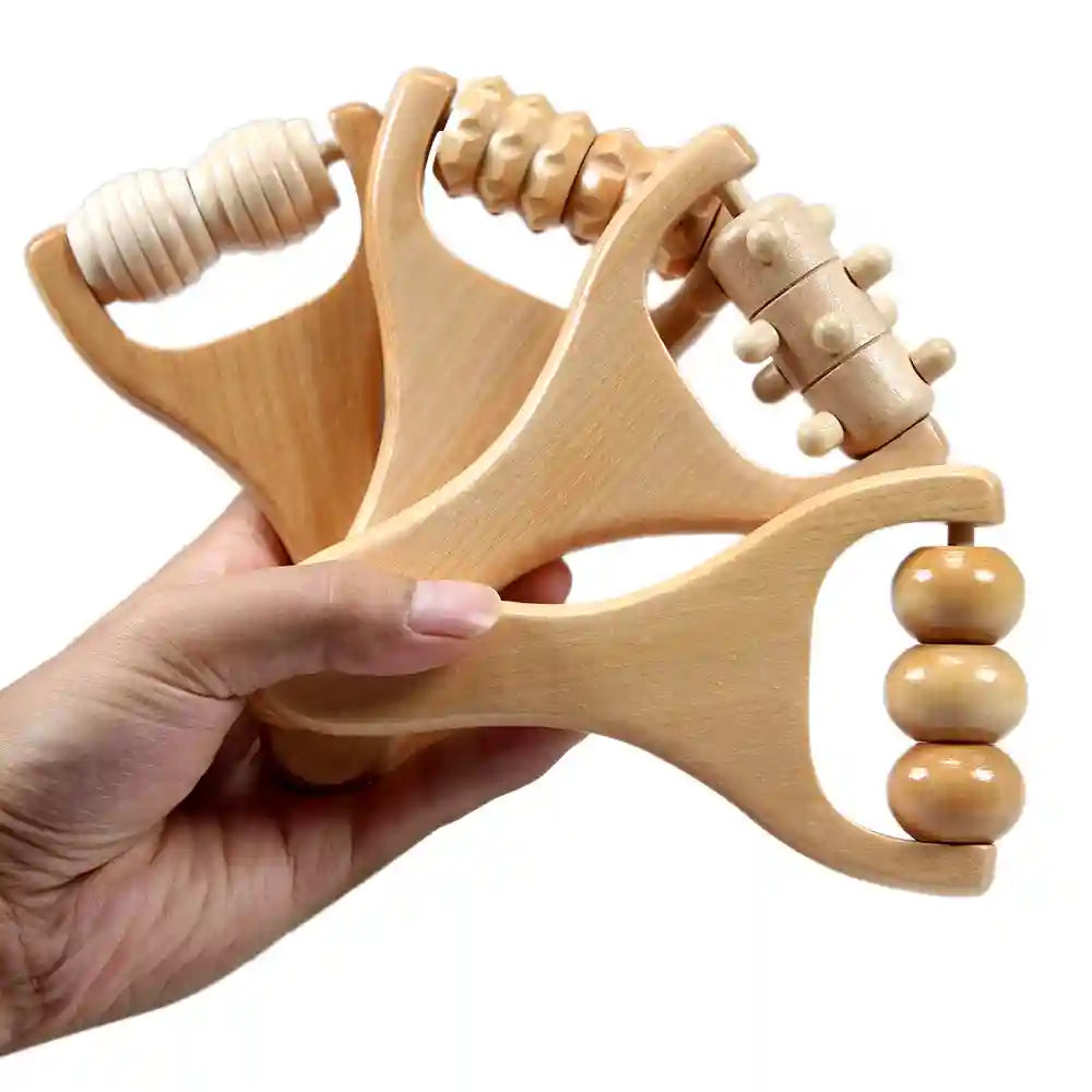 Wooden Face Massage Roller - Natural Lymphatic Drainage Tool by Tidesmit Massage Roller Tidesmit