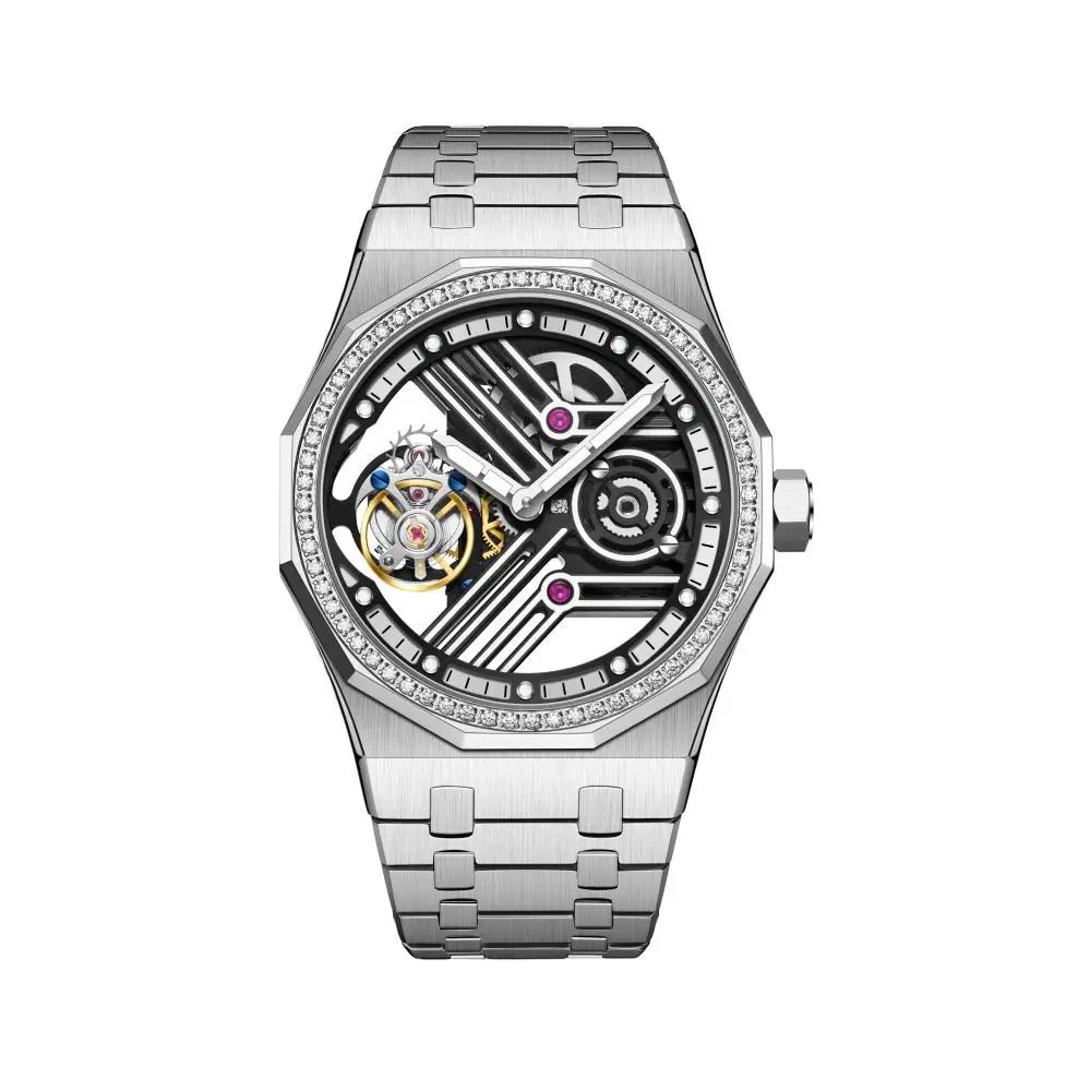 Classic Design 7055 Tourbillon Automatic Mechanical Watch Men Luxury Watch Manufacturer certified