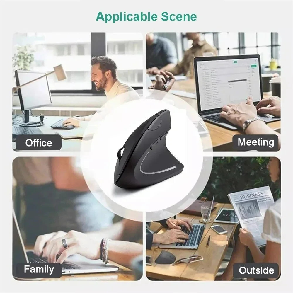 Ergonomic Wireless Dry Battery Mouse 2.4G Right Hand Mouse Distance Transmission Gaming Mouse For Huawei Xiaomi Notebook Macbook