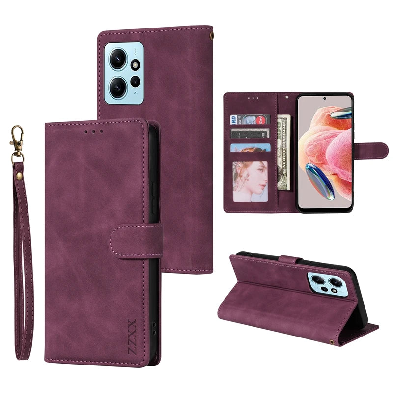 Redmi Note Wallet Case - Shock-Absorbing Leather Flip Cover Tidesmit