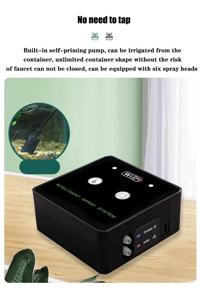 WiFi Rainforest Sprayer Control Automatic Mist Timing Spray System Kit Touch Screen Irrigation Timer Reptile Sprayer Humidifier