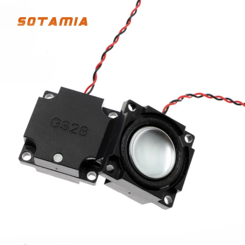 SOTAMIA 2Pcs 28x28mm Mini Full Range Speaker 8 Ohm 2W Voice Box Sound Music Cavity Loudspeaker Driver Smart Home TV PC Speaker