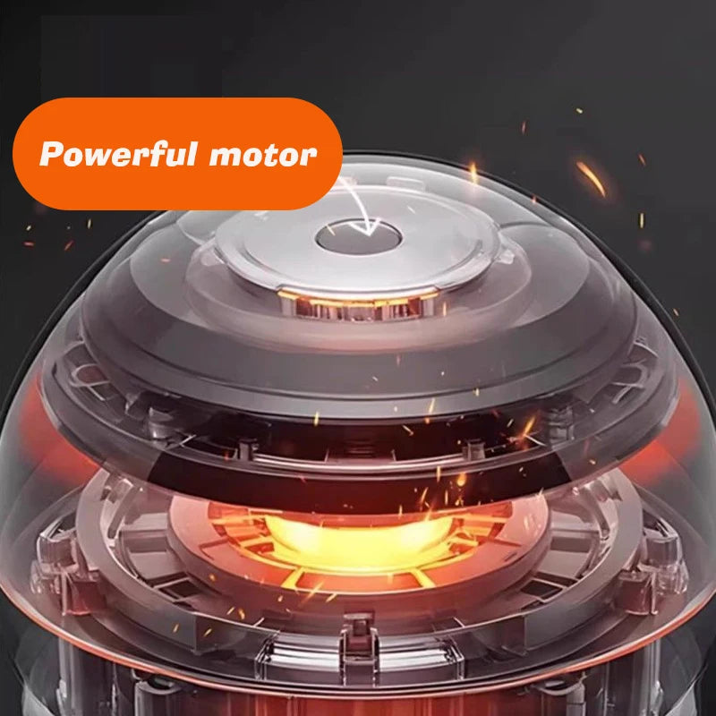 Close-up of a rechargeable, automatic rolling smart pet ball with a powerful motor for interactive cat and dog play.