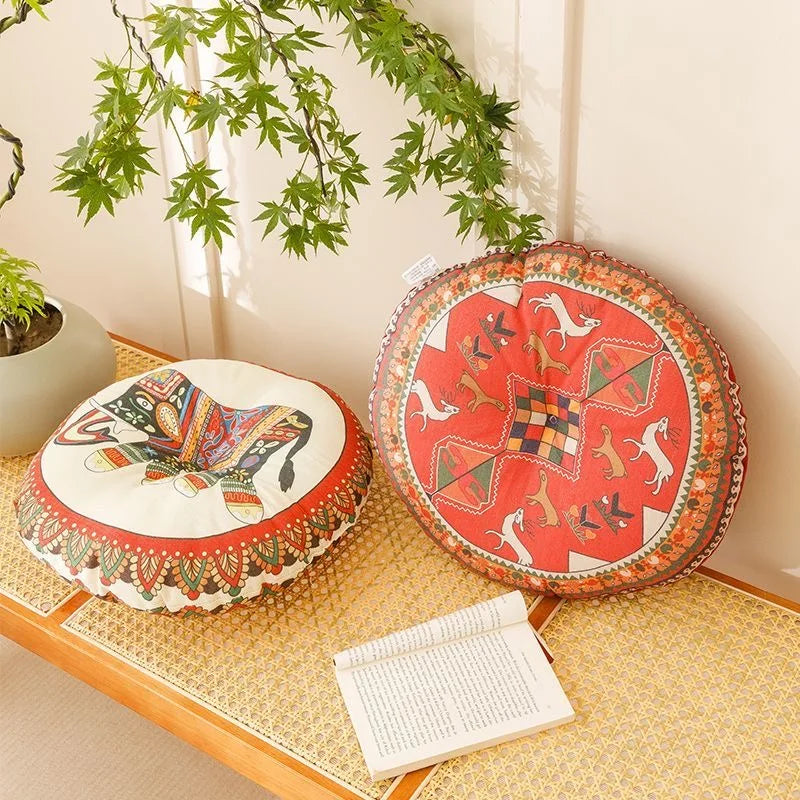 Bohemia Cotton Linen Chair Cushion Geometric Cotton And Hemp Round Chair Cushion Yoga Meditation Floor Mat Sofa Pillow Cushion