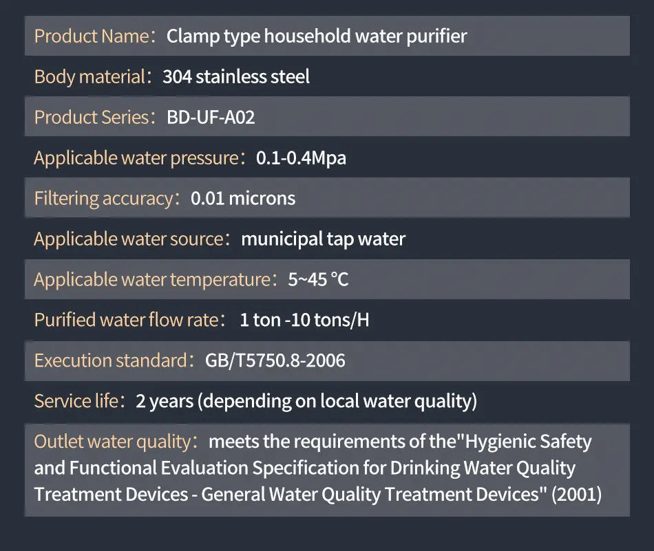 Tidesmit ZILISI whole house stainless steel water purifier showing durable PVDF filtration system and inlet design