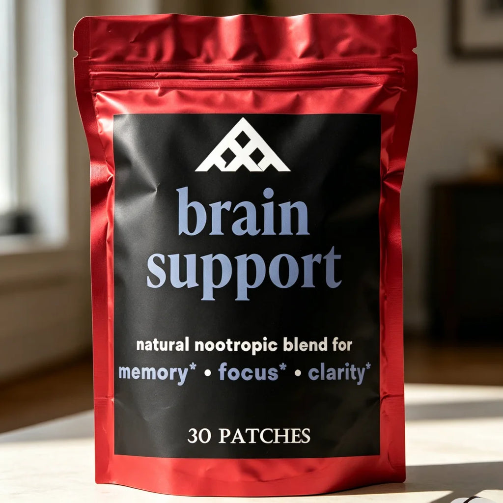Brain Support Transdermal Patches Concentrated Ashwagandha Root, Ginkgo Biloba Monnieri Emory and Focus Support 30 Patches
