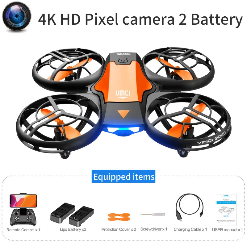 Mini 4K Camera Drone – Foldable Quadcopter for Beginners with GPS Orange 4K 2B Tidesmit