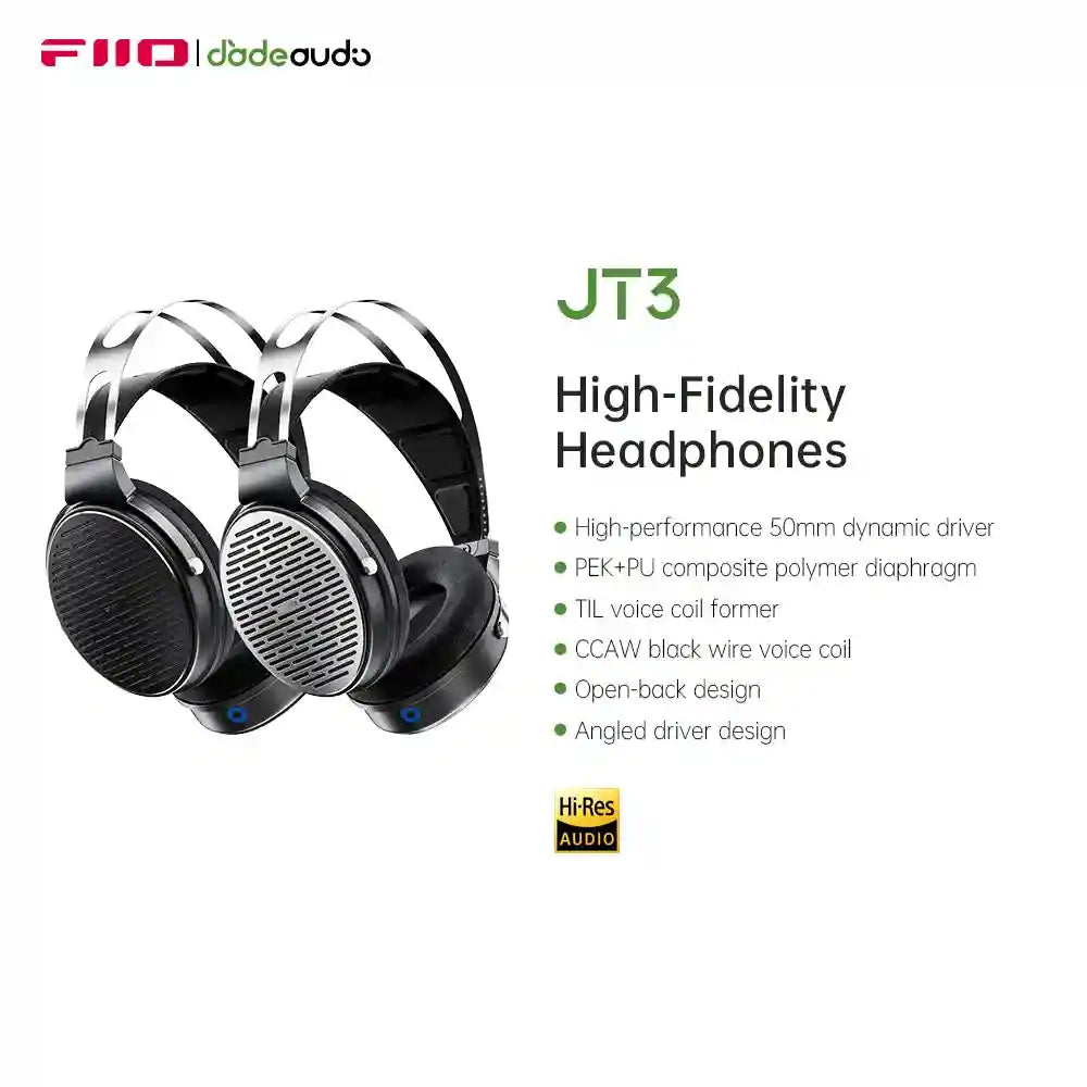 Open-Back Headphones 50mm Dynamic Driver with Detachable Mic - Tidesmit Tidesmit