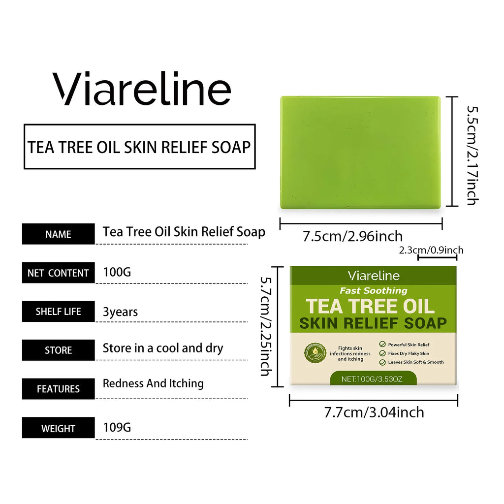 Tea Tree Oil Soap Deep Cleansing Bar - Natural Cruelty-Free Skin Care Scrubs Treatments Tidesmit