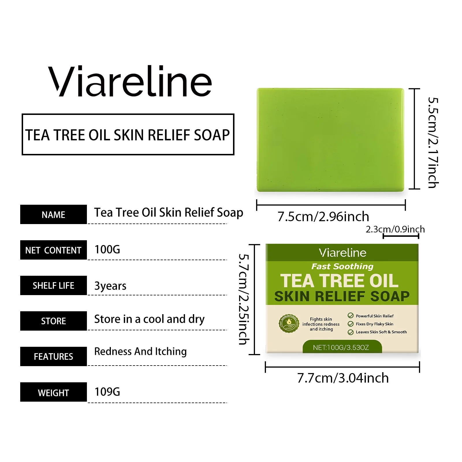 Tea Tree Oil Soap Deep Cleansing Bar - Natural Cruelty-Free Skin Care Scrubs Treatments Tidesmit