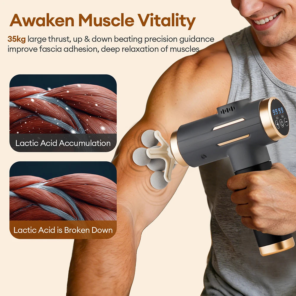 Fascia Massage Gun 99 Speed Deep Tissue Muscle Relief Device Relaxation Treatment Tidesmit