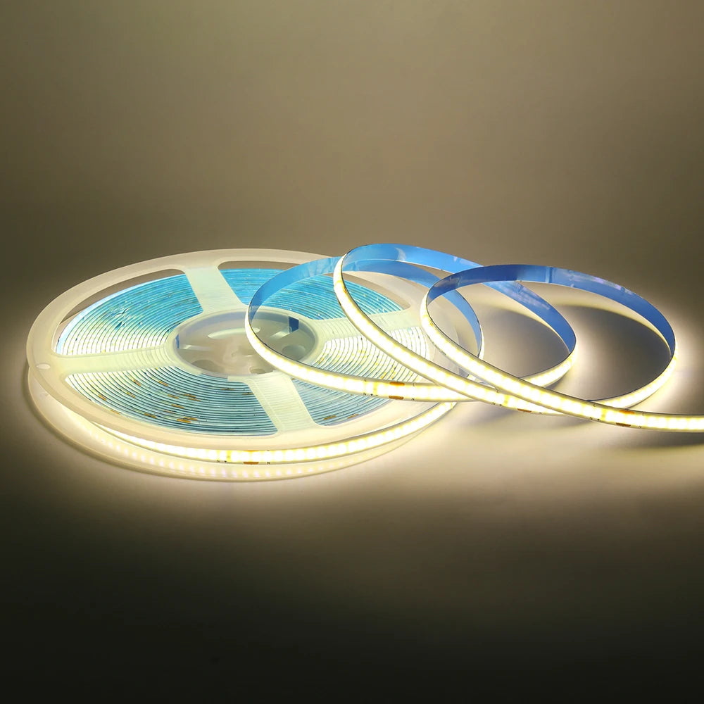 COB LED Strip Light Power Kit 220V 110V AC 3000K 4000K 6000K 2pin 240LEDs/m with IC Driver IP20 8mm PCB Dimmable Linear Lighting