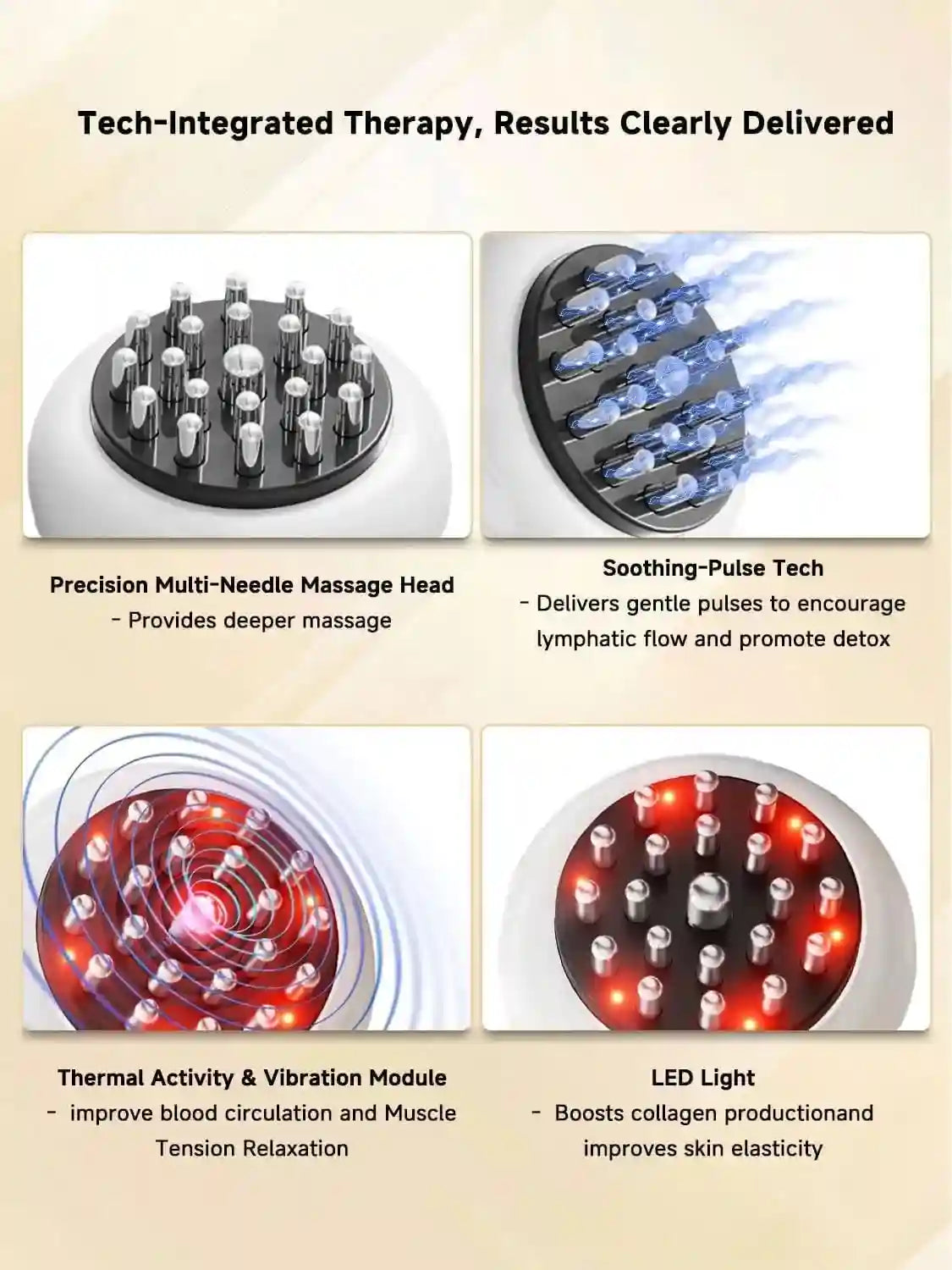 Massage Roller with Infrared Heating - Pearl White Rechargeable Device Massage Roller Tidesmit