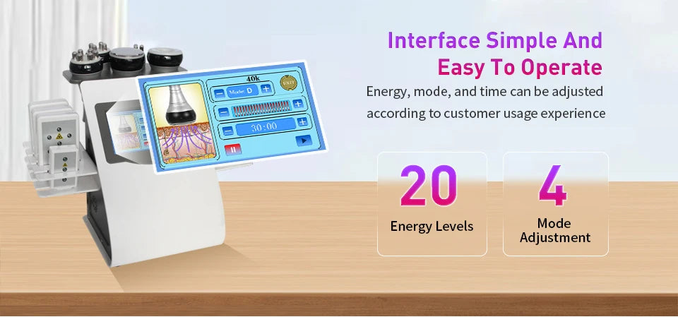 6-in-1 Cavitation Slimming Machine with Ultrasonic Body Contouring Body Shaping Massage Equipment Tidesmit