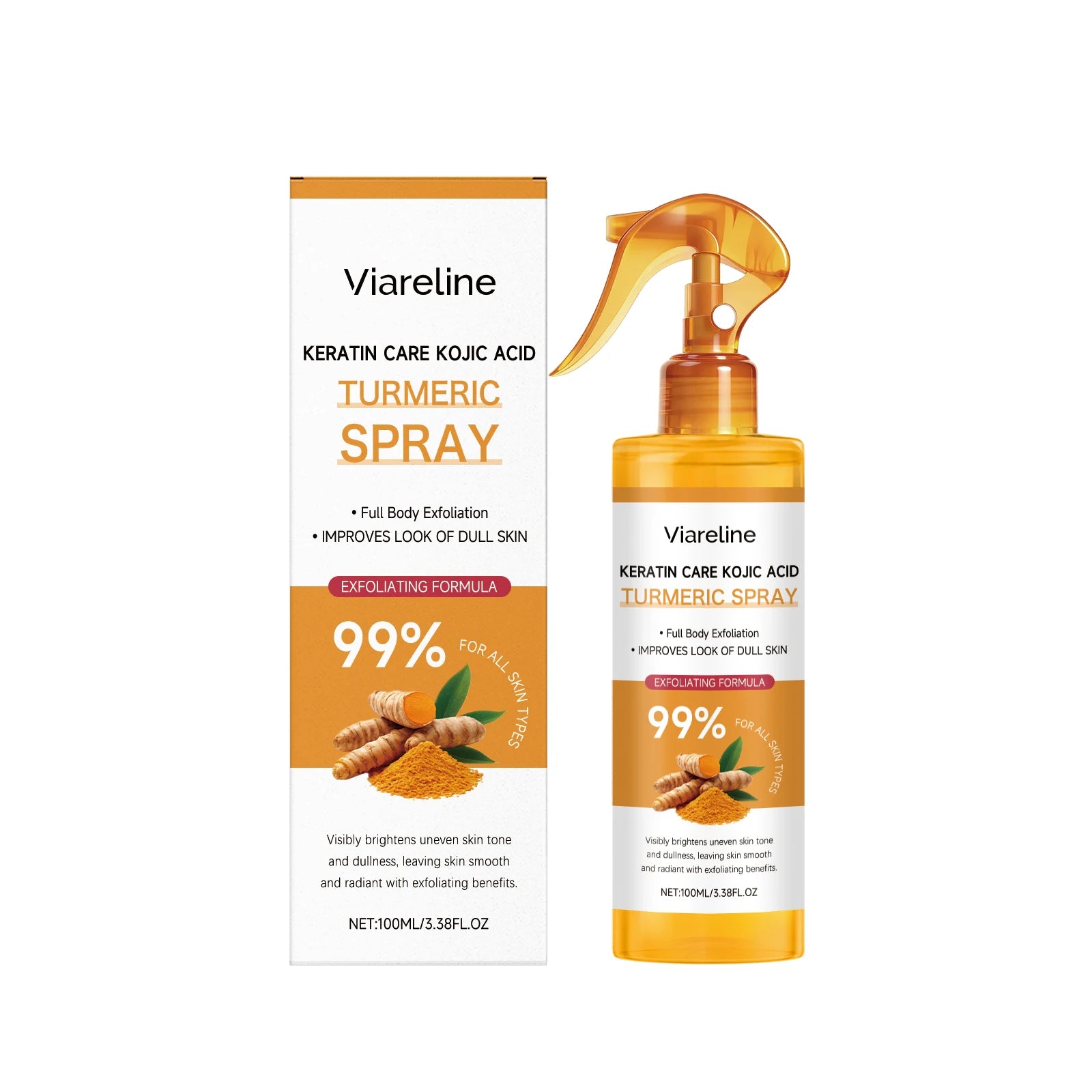 100/200/300ml Kojic Spray For Turmeric Exfoliating Keratin Brightens Uneven Skin Tone Improves Dullness Full Body Use Skin Spray