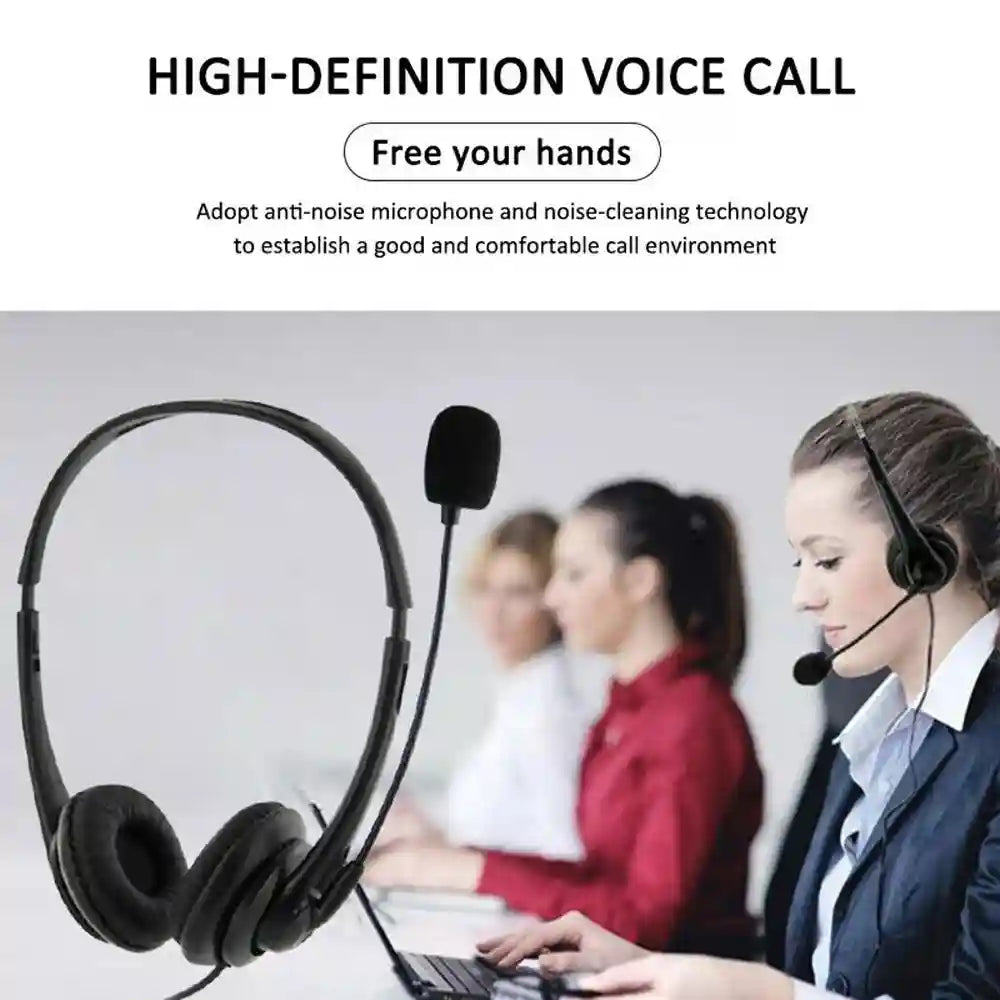 USB Computer Headset with Noise Cancelling Microphone - Black Tidesmit Tidesmit