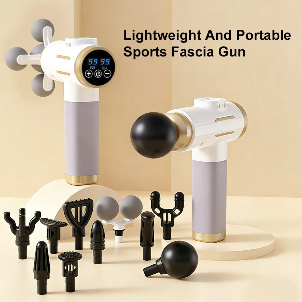 Muscle Massage Gun - 99-Level Deep Tissue Recovery - White Set Fascia Gun Tidesmit