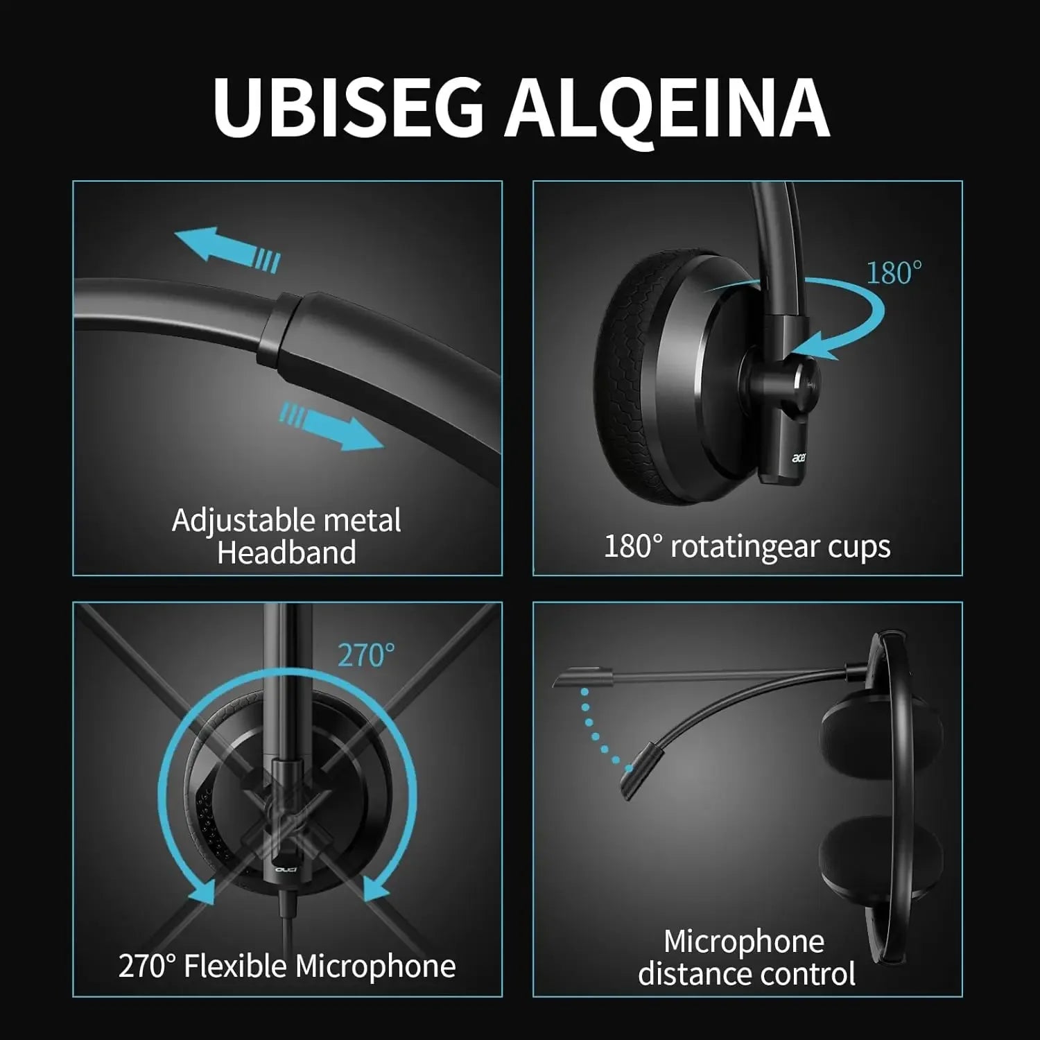 USB PC Headset with Microphone | Tidesmit Office Audio | Model 01 Tidesmit