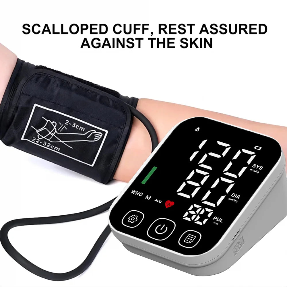 Medical Tonometer Upper Arm Automatic BP Cuff Machine LED Display Digital Tensiometer Heart Rate Monitor Blood Pressure Monitor