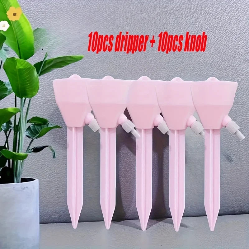 20 Pcs Automatic Plant Drip Irrigation Kit Adjustable Water Flow Battery-Free Universal for EU/US Thread Bottles Efficient
