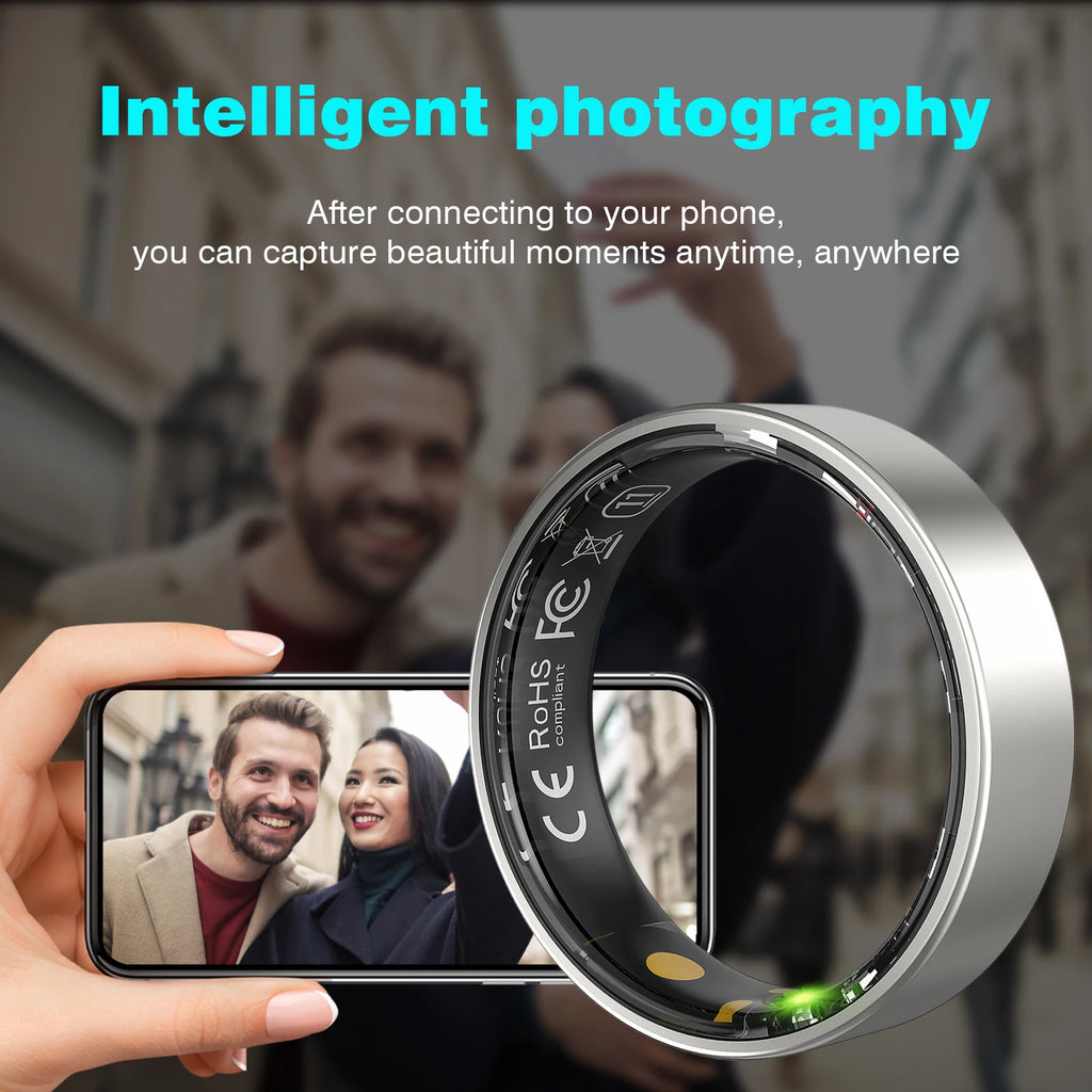smart Ring for Women Men,Fitness Tracker Ring with Heart Rate, Sleep Monitoring, Blood Oxygen, Step Counting for iOS and Android, No Subscription Fee, Waterproof