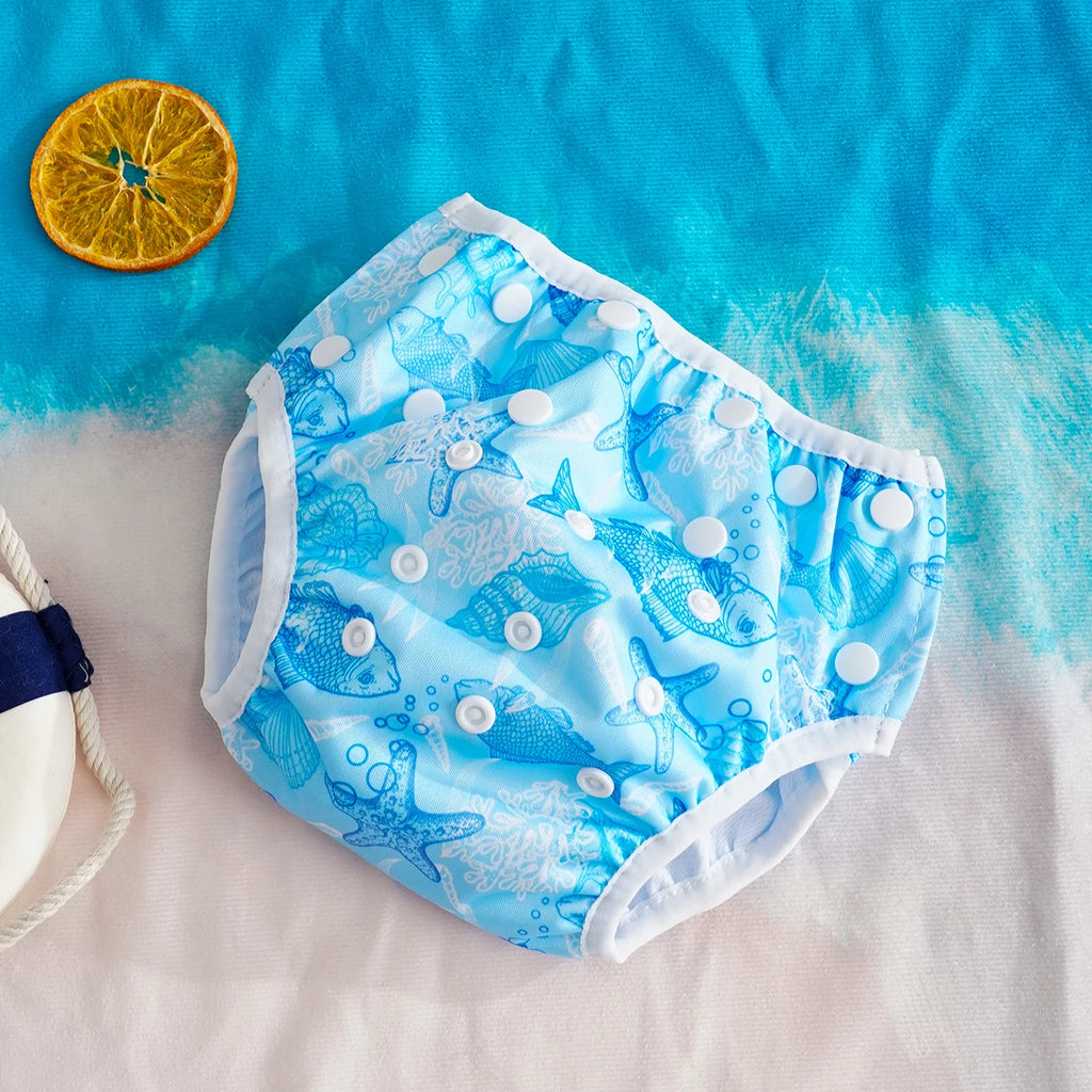 Elinfant 1 Pc Summer Breathable Swimming Diaper For Beach & Pool, Reusable Baby Cloth Diapers Training Pants