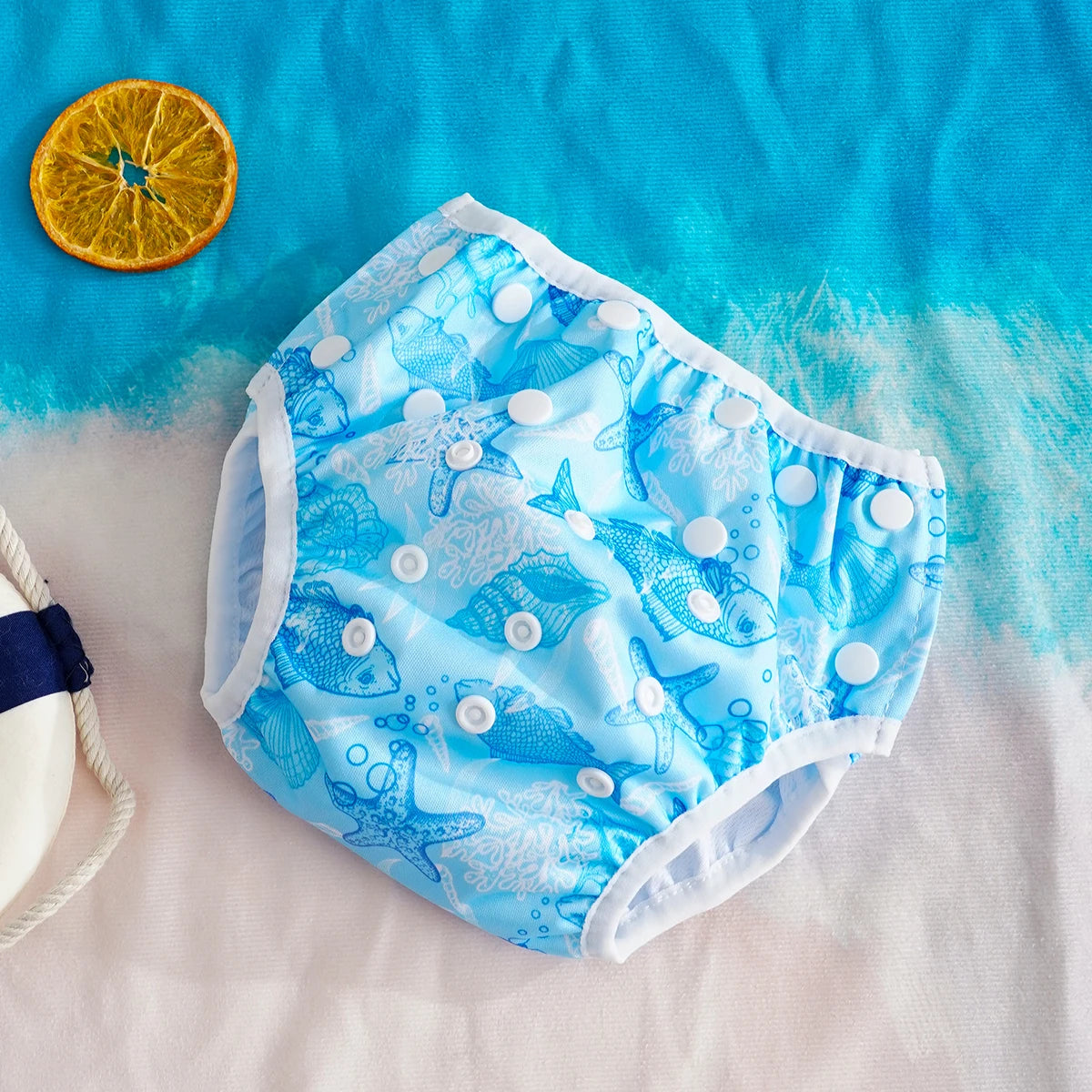 Elinfant 1 Pc Summer Breathable Swimming Diaper For Beach & Pool, Reusable Baby Cloth Diapers Training Pants