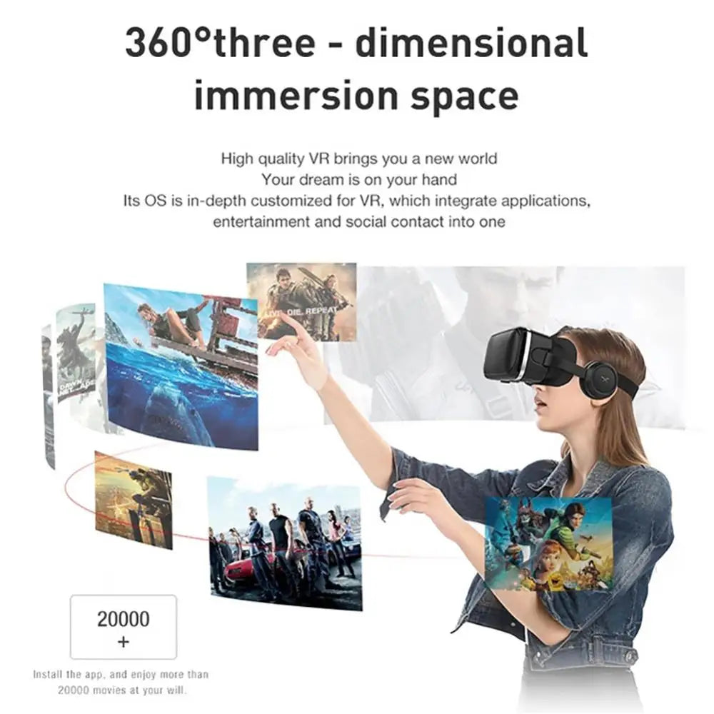 VR Headset for Smartphones - Lightweight Immersive Smart Glasses with Controller Tidesmit