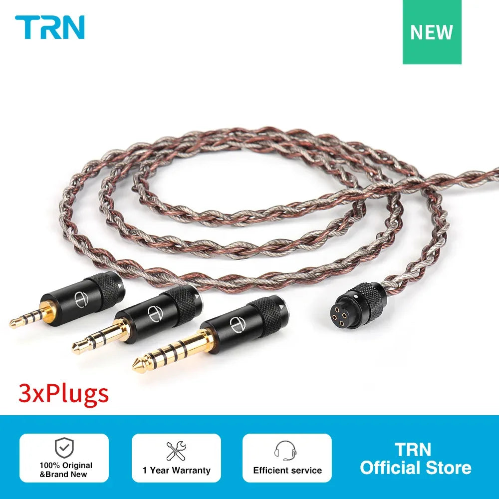 Silver Plated Replacement Earphone Cable - 3-Jack Kit Tidesmit Tidesmit