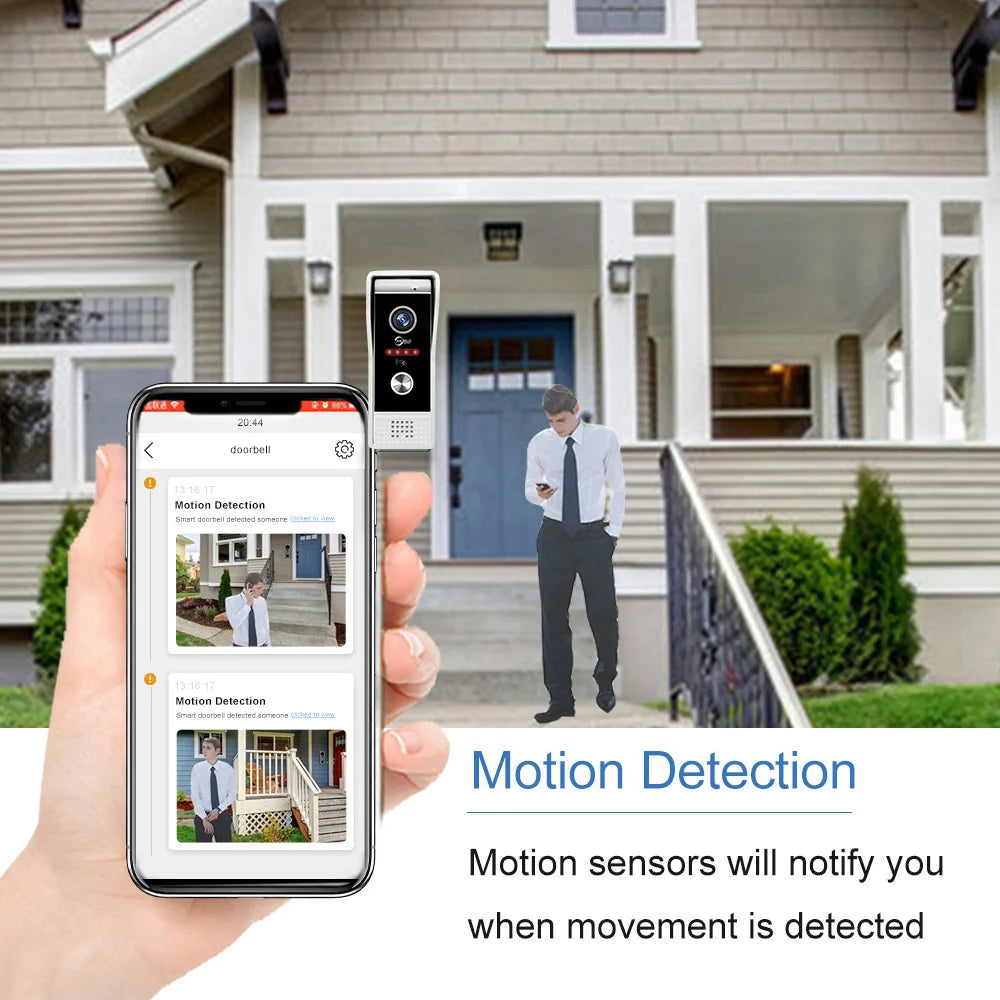 NEW TUYA 7/10 Inch WiFi 1080P Four Wire System Video Intercom Smart Home APP Wireless Video DoorPhone RFID Access Control System