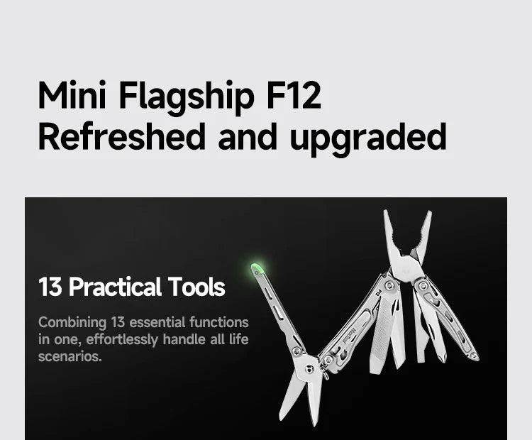 NexTool Keychain Mini Flagship F12 Folding Multi Tool 15 In 1 Screwdriver Pliers File Ruler Bottle Opener Scissors EDC Hand Tool