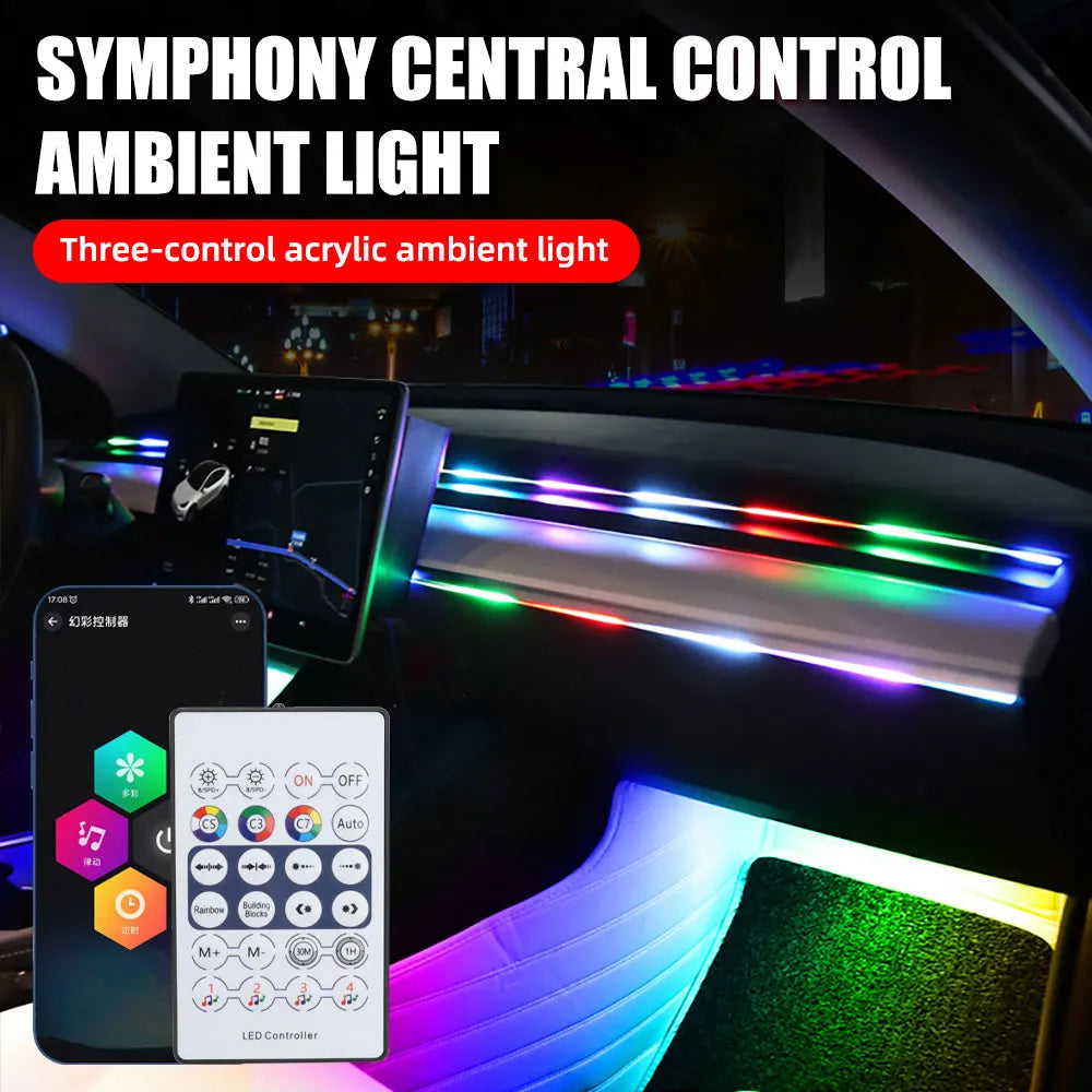 10-in-1 Car Ambient LED Lighting Kit - Customizable Atmosphere Lamp Tidesmit