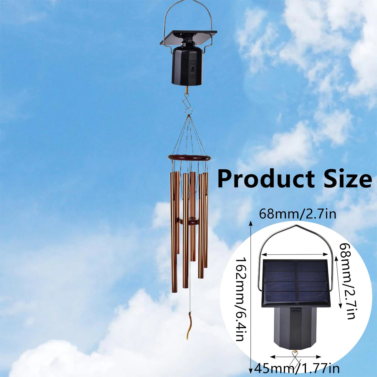 Solar Motor Wind Spinner - Black Rotating Hanging Ornament Tidesmit