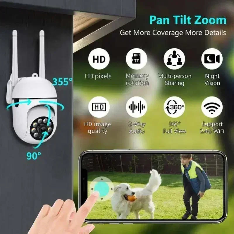 V380 pro WiFi IP Camera 4X Zoom Indoor Surveillance Camera Color Night Vision Human Detection Security CCTV Camera Baby monitor