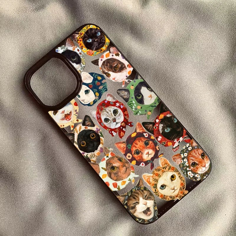 Colorful Cat Phone Case for iPhone 16 Pro Max - Military-Grade Protection C Tidesmit