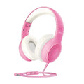 Wired Kids Headphones with Safe 85dB Volume Limiting by Tidesmit Pink with White Tidesmit