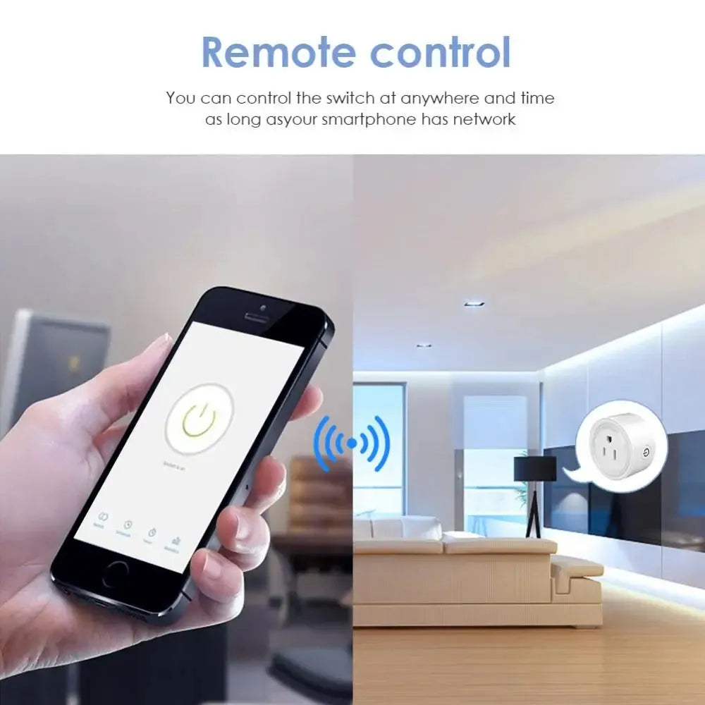 Smart Wifi Plug US Standard with Remote App Control for Alexa and Google Tidesmit