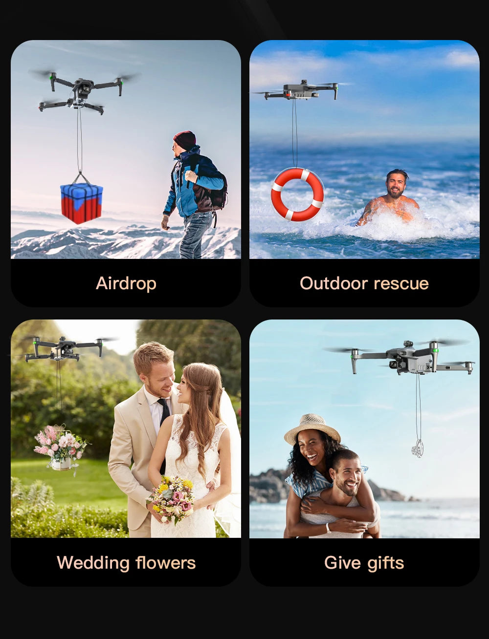 4K GPS Drone with Obstacle Avoidance - Foldable Quadcopter SG909 MAX Tidesmit
