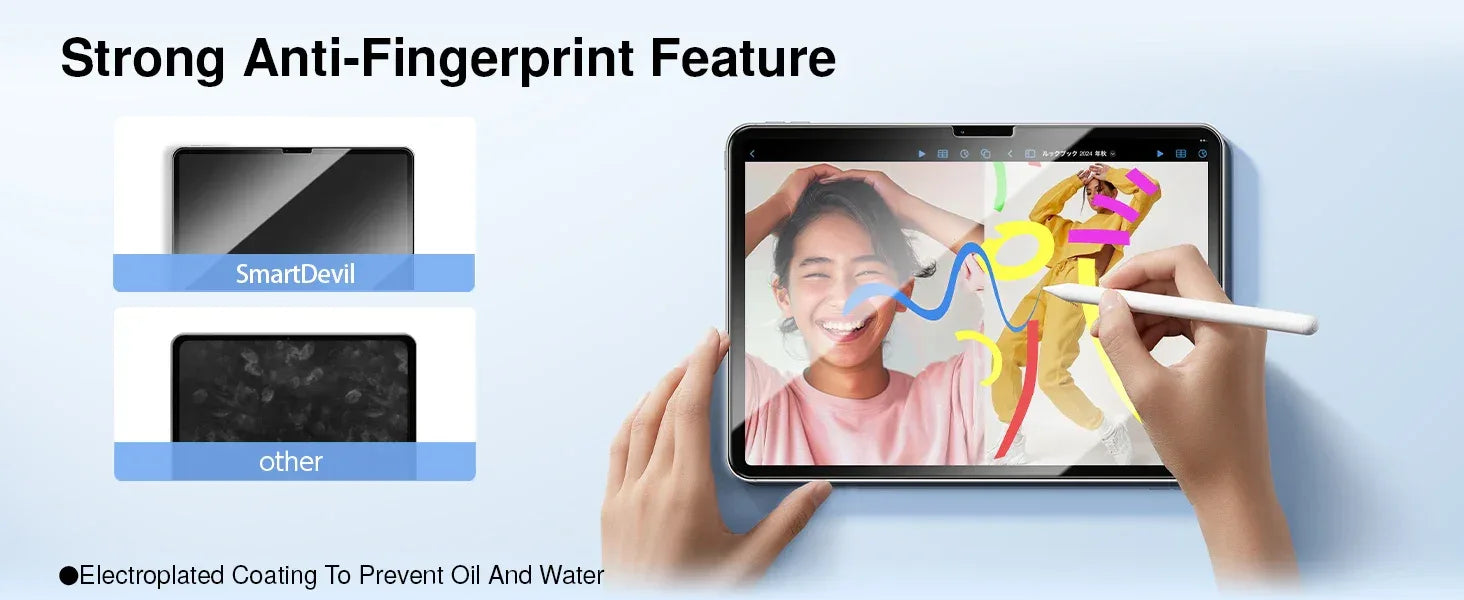 iPad Screen Protector 9H Tempered Glass for iPad Pro, Air, and Mini Tidesmit
