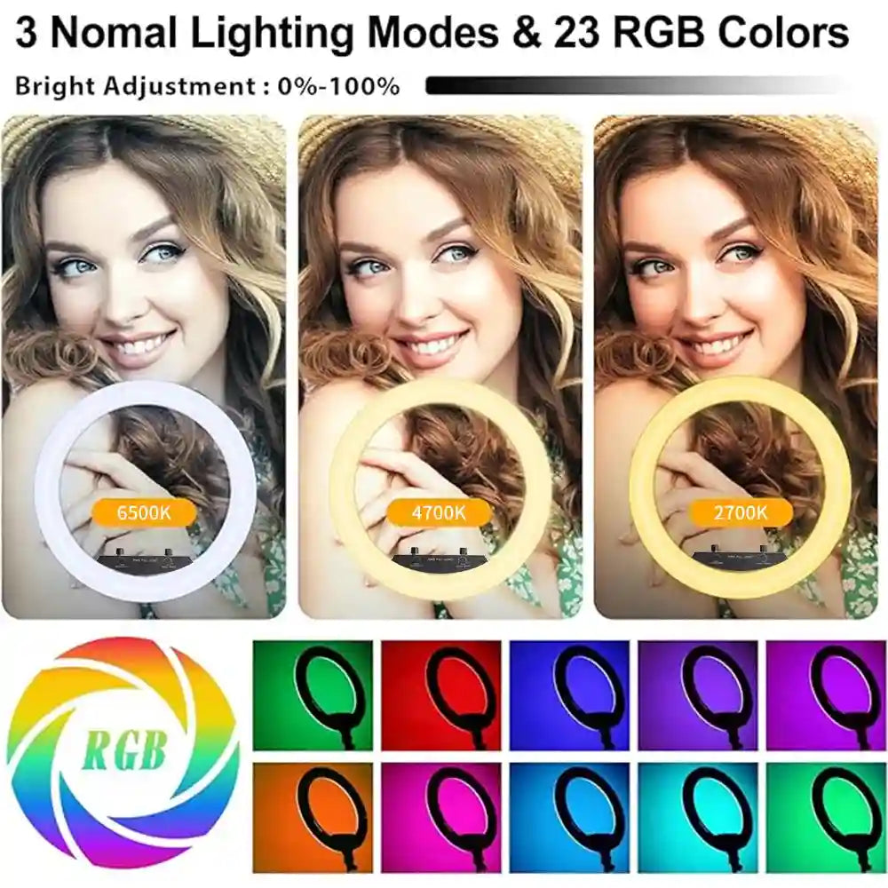 18 Inch RGB Ring Light with Tripod for Professional Content Creation Tidesmit