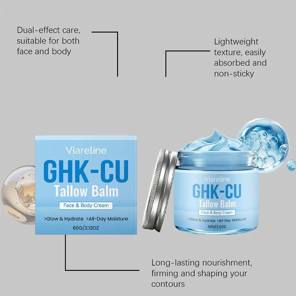 GHK CU Copper Peptide Manuka Honey Tallow Balm Deep Moisturizing Nourishing Blue Cream For Face Body Mature Skin Repair