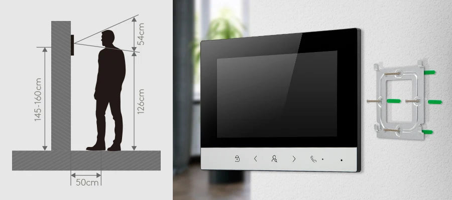 HOMSECUR XM717F 7" Indoor Monitor 1080P 4 Wire  for HDS Video Doorphone Entry Intercom