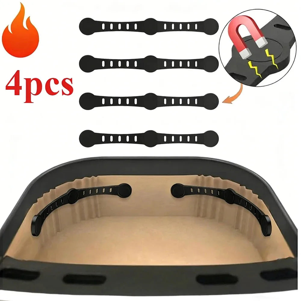 4PCS Air Fryer Magnet Silicone Buckle for Holding Down Air Fryer Parchment Paper Liners Prevent The Paper Gasket From Burning